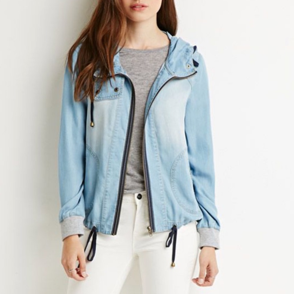 F21 Life in Progress chambray jacket